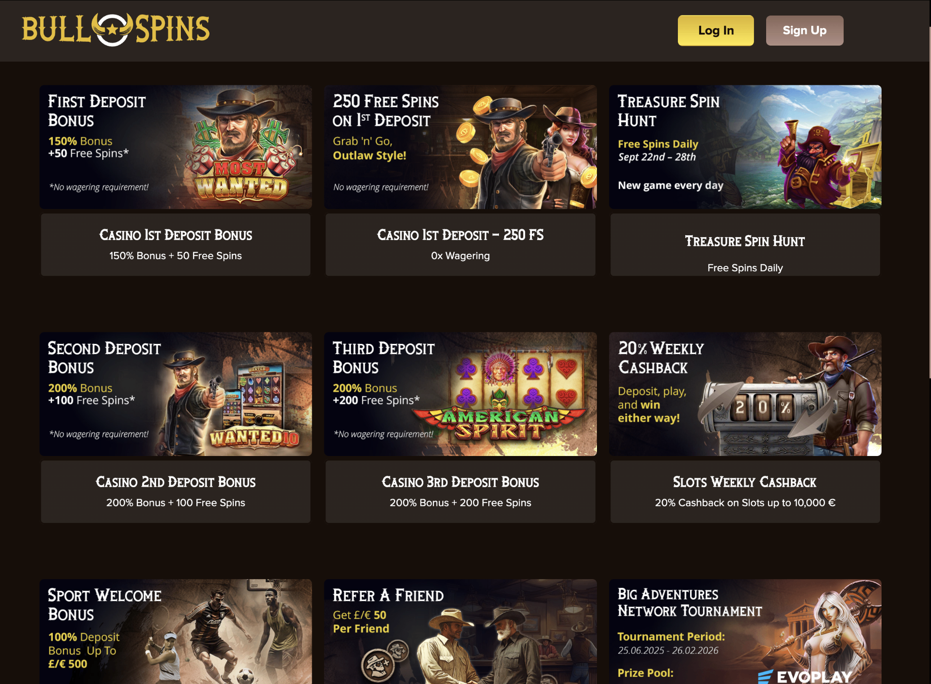 Bullspins independent casino UK screenshot 2 showing platform interface