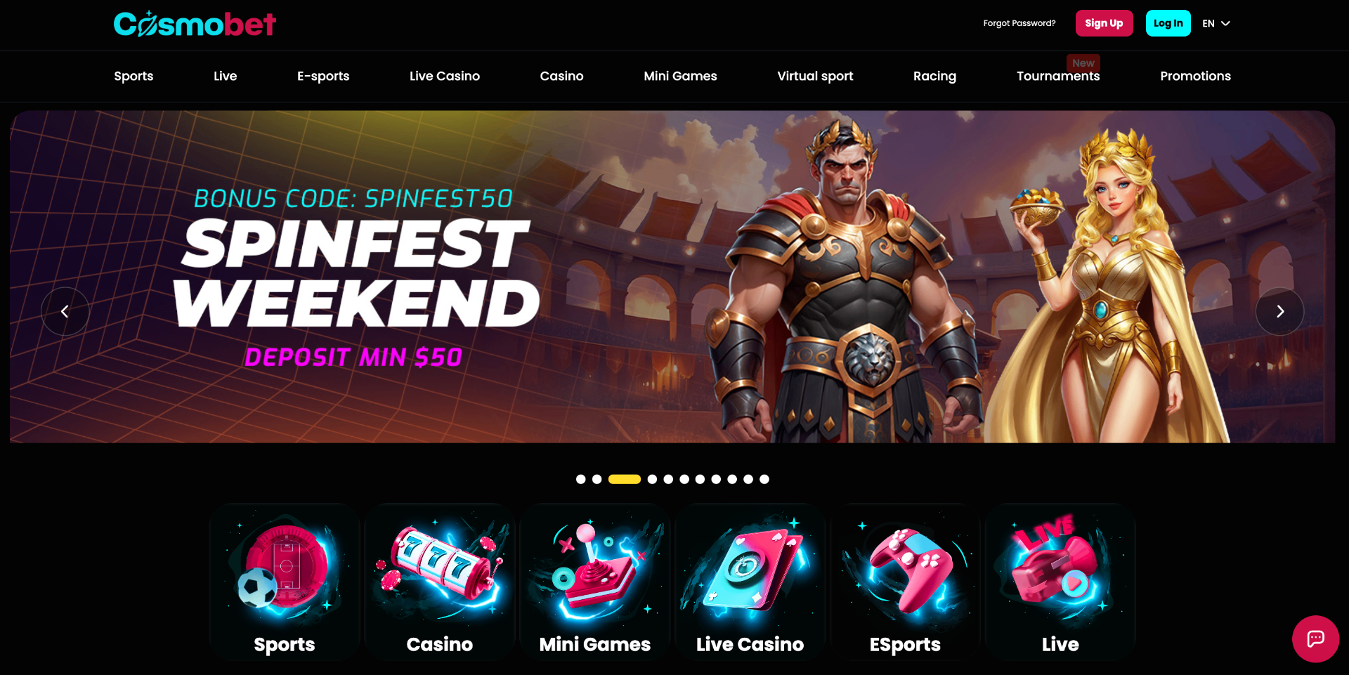 CosmoBet independent casino UK screenshot 1 showing platform interface