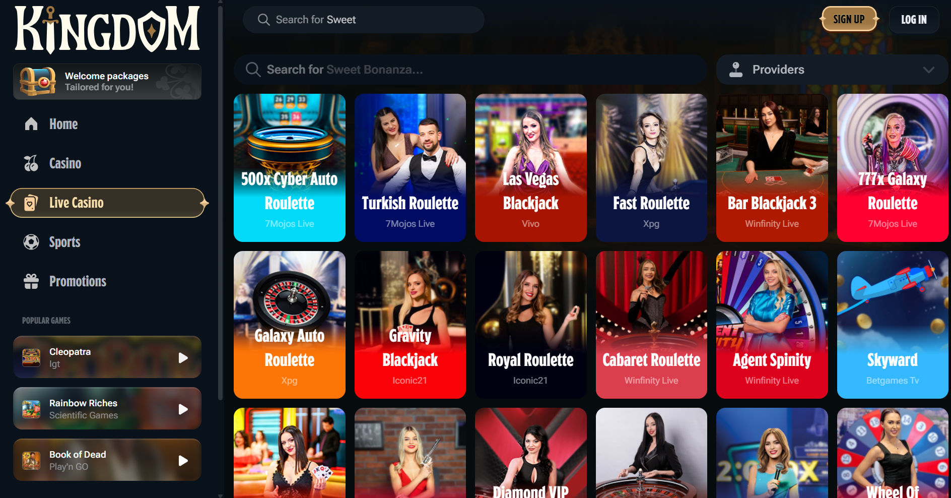 Kingdom Casino independent casino UK screenshot 2 showing platform interface