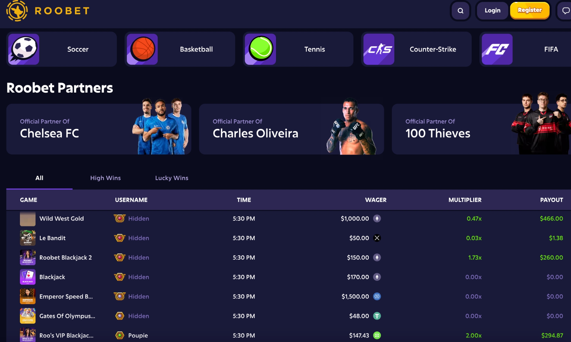 Roobet independent casino UK screenshot 2 showing platform interface